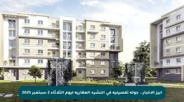 أبرز الأخبار.. جولة تفصيلية في النشرة العقارية ليوم الثلاثاء 2 سبتمبر 2025